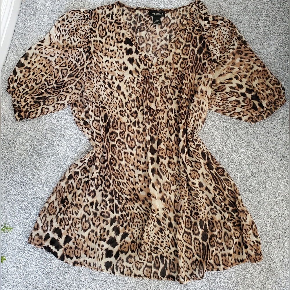 Lane Bryant Animal Print Blouse Cover Up Night Gown 18/20